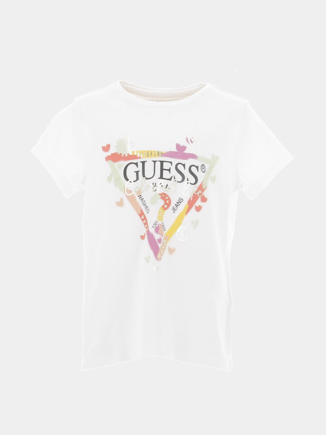 T-shirt colorful life blanc fille - Guess