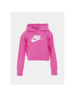 Sweat crop à capuche nsw club rose fille - Nike