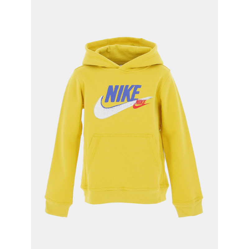Sweat à capuche sportswear double logo jaune enfant - Nike