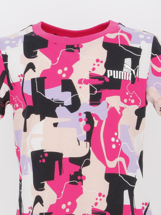 T-shirt essential imprimés aop art rose fille - Puma