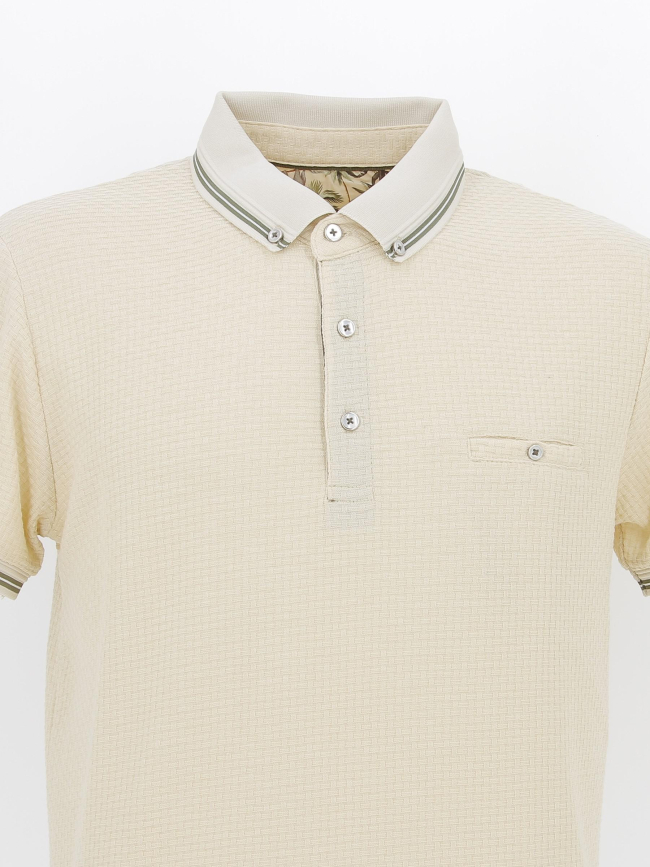 Polo signature ginio beige homme - Benson & Cherry