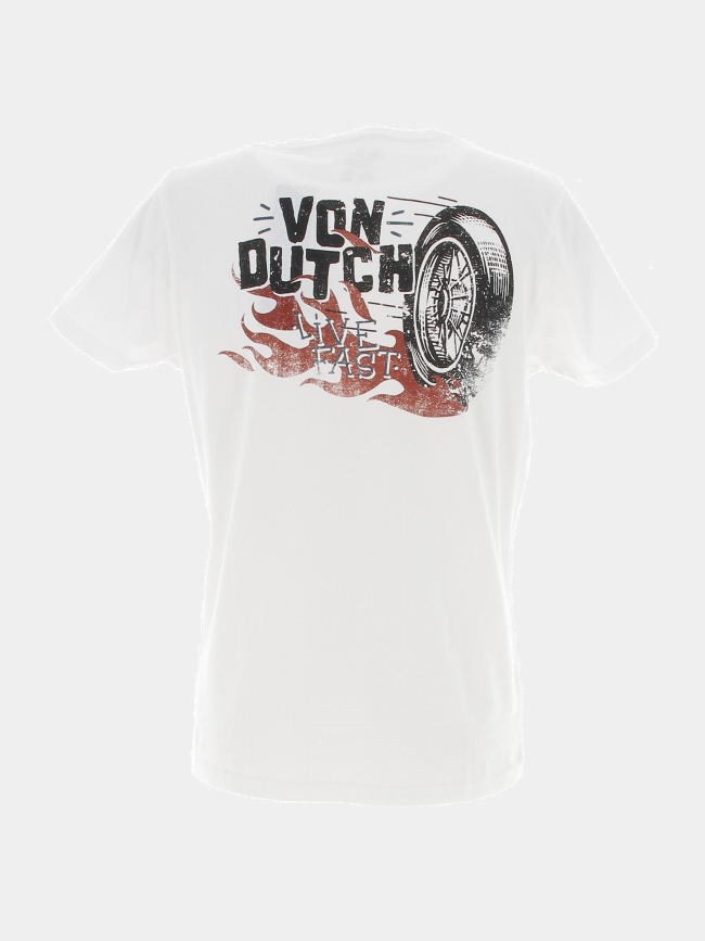 T-shirt regular originals live fast blanc homme - Von Dutch
