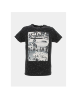 T-shirt regular road trip las vegas noir chiné homme - Von Dutch