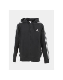 Sweat à capuche zippé 3 stripes noir homme - Adidas
