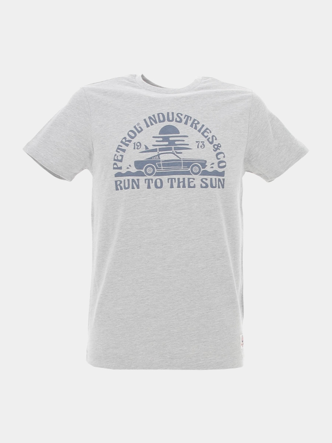 T-shirt run to the sun gris chiné homme - Petrols Industries