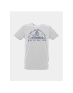 T-shirt run to the sun gris chiné homme - Petrols Industries