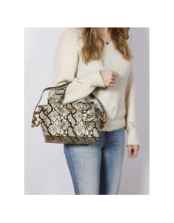 Sac à main zed small girlfriend python beige femme - Guess