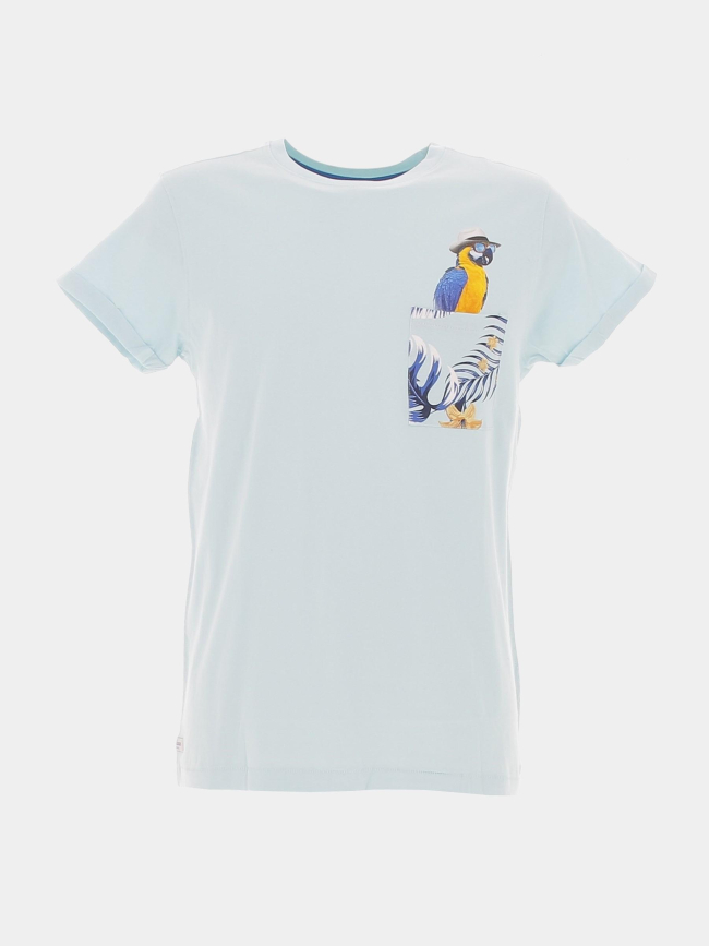 T-shirt perroquet bleu ciel homme - Deeluxe