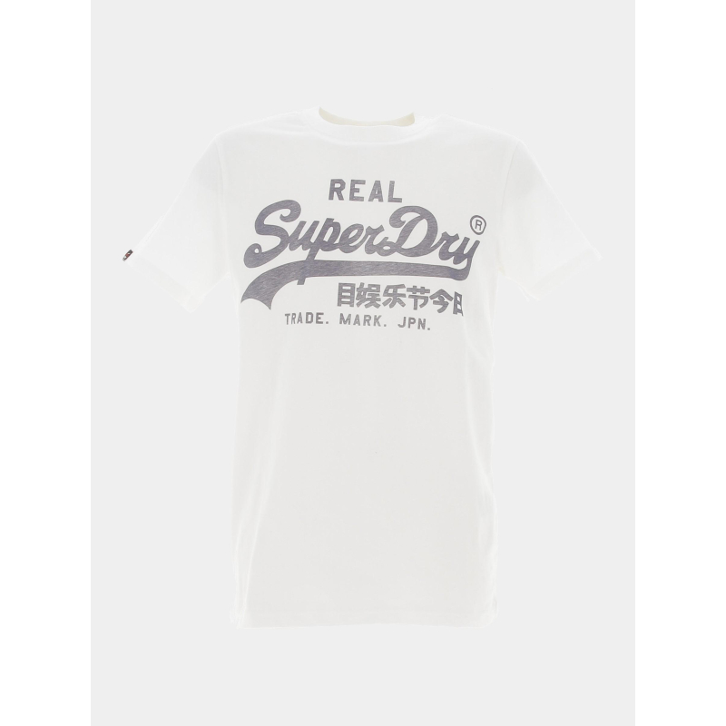 T-shirt vintage real blanc homme - Superdry