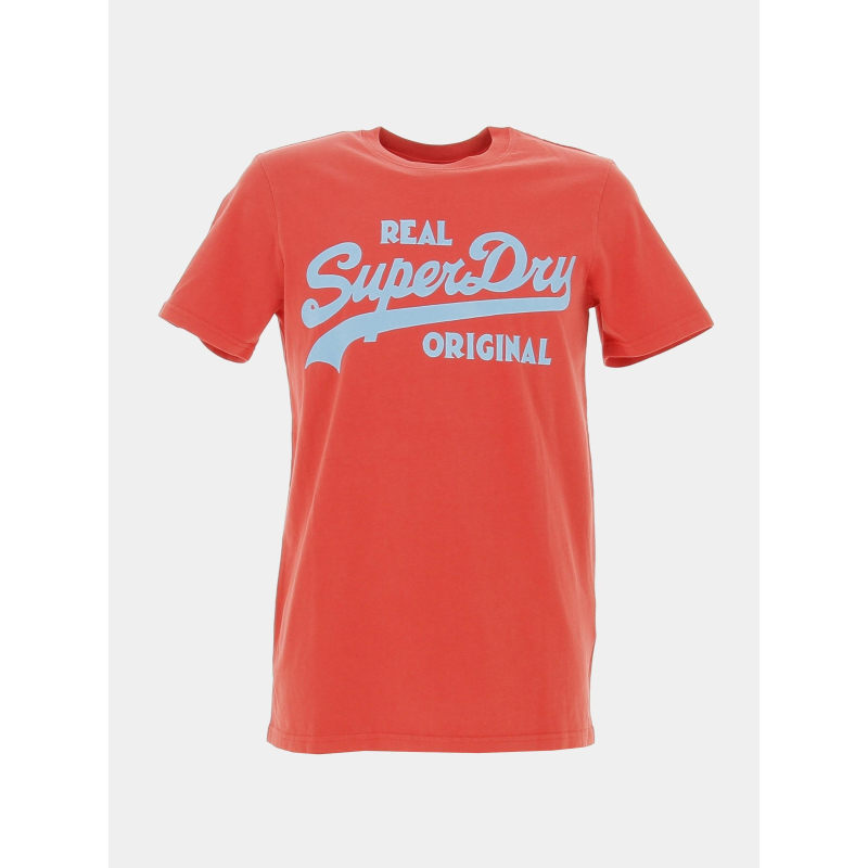 T-shirt vintage neon rouge bleu homme - Superdry