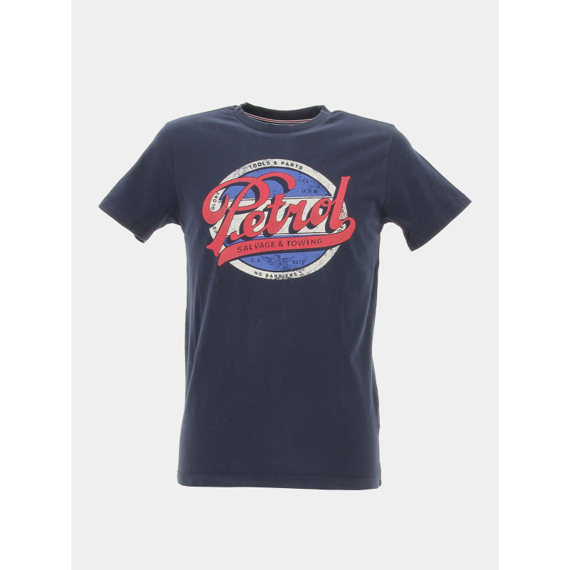 T-shirt logo imprimé bleu marine homme - Petrols Industries