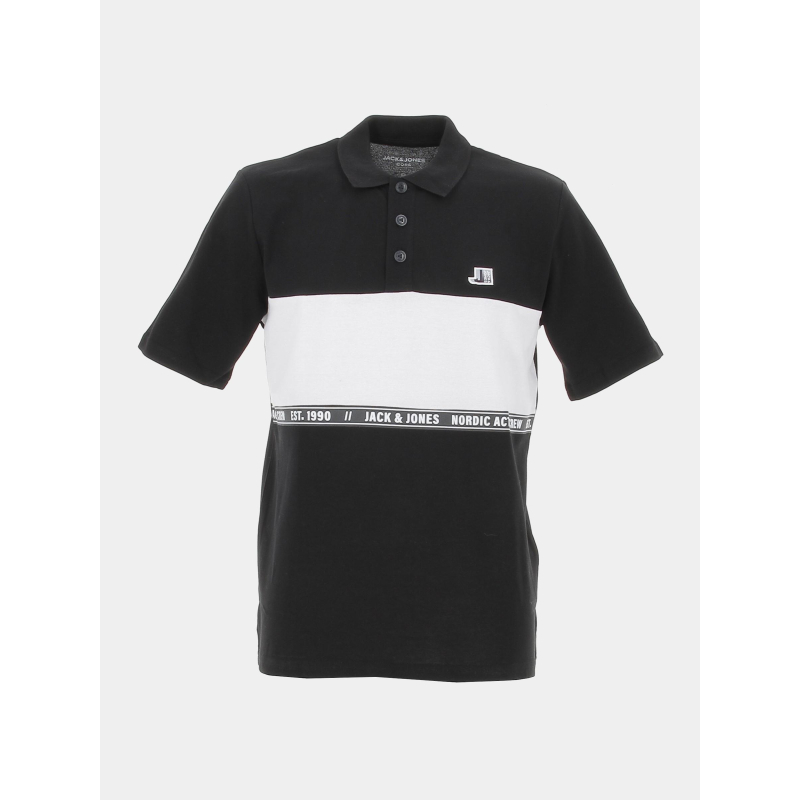 Polo cologan colorblock noir homme - Jack & Jones