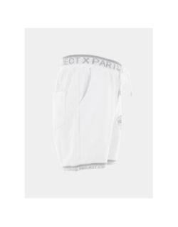 Short brodé bandes logo gris blanc homme - Project X Paris