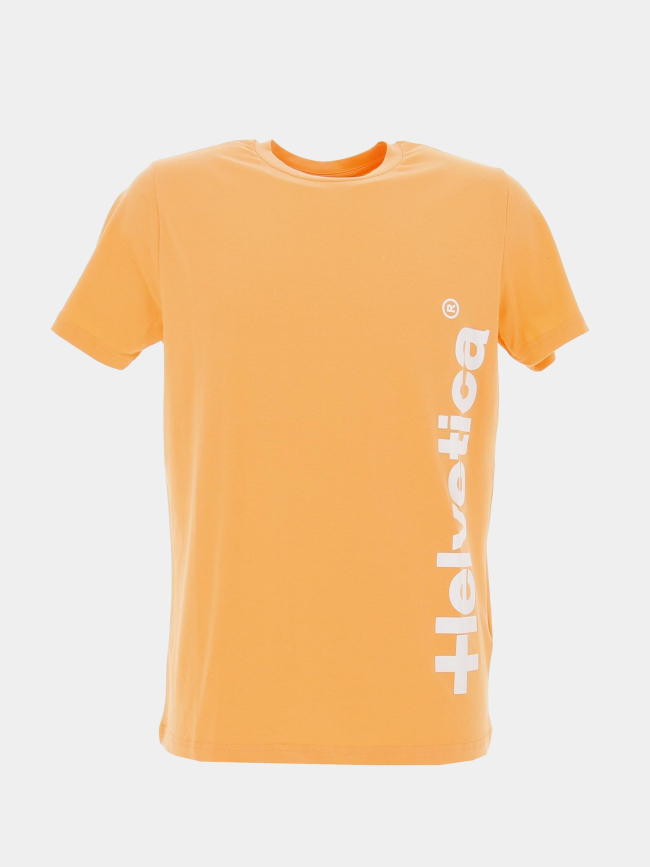 T-shirt logo vertical luca orange homme - Helvetica