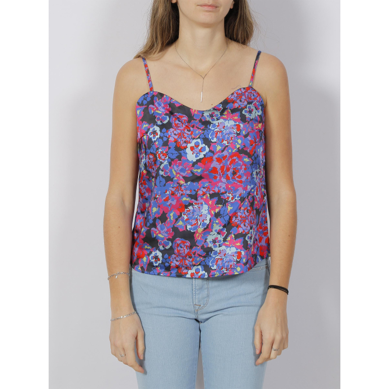 Débardeur fleuri en satin mayra multicolore femme - Only