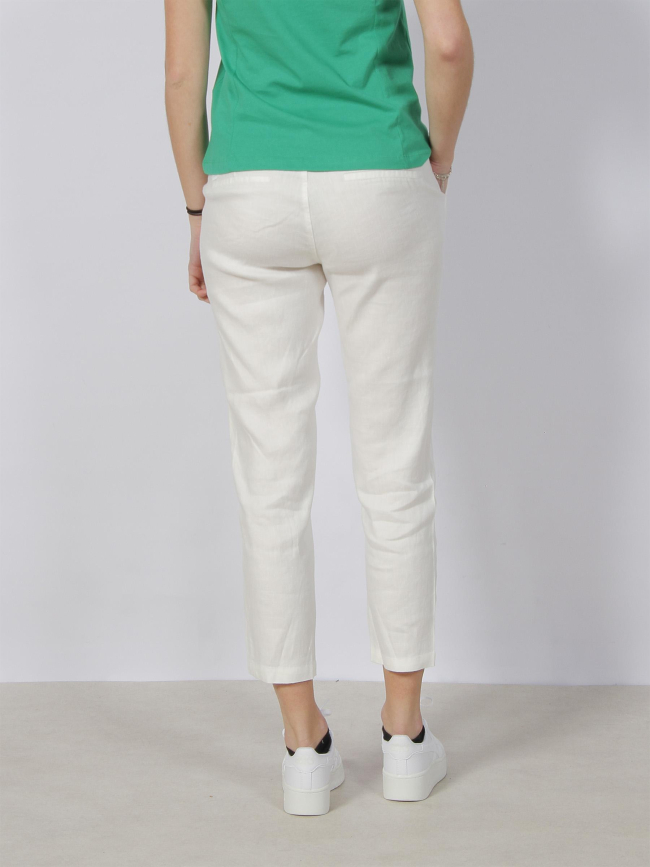 Pantalon chino slim en lin blanc femme - Salsa