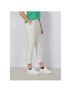 Pantalon chino slim en lin blanc femme - Salsa