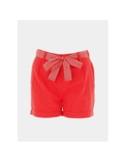 Short loose ceinture rita rouge femme - Only