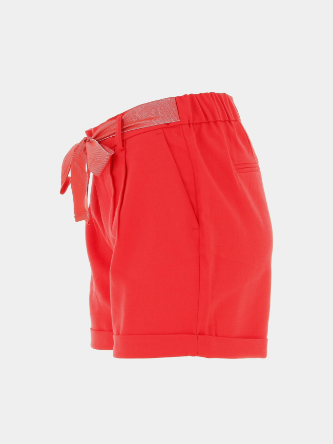 Short loose ceinture rita rouge femme - Only