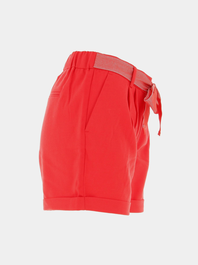 Short loose ceinture rita rouge femme - Only