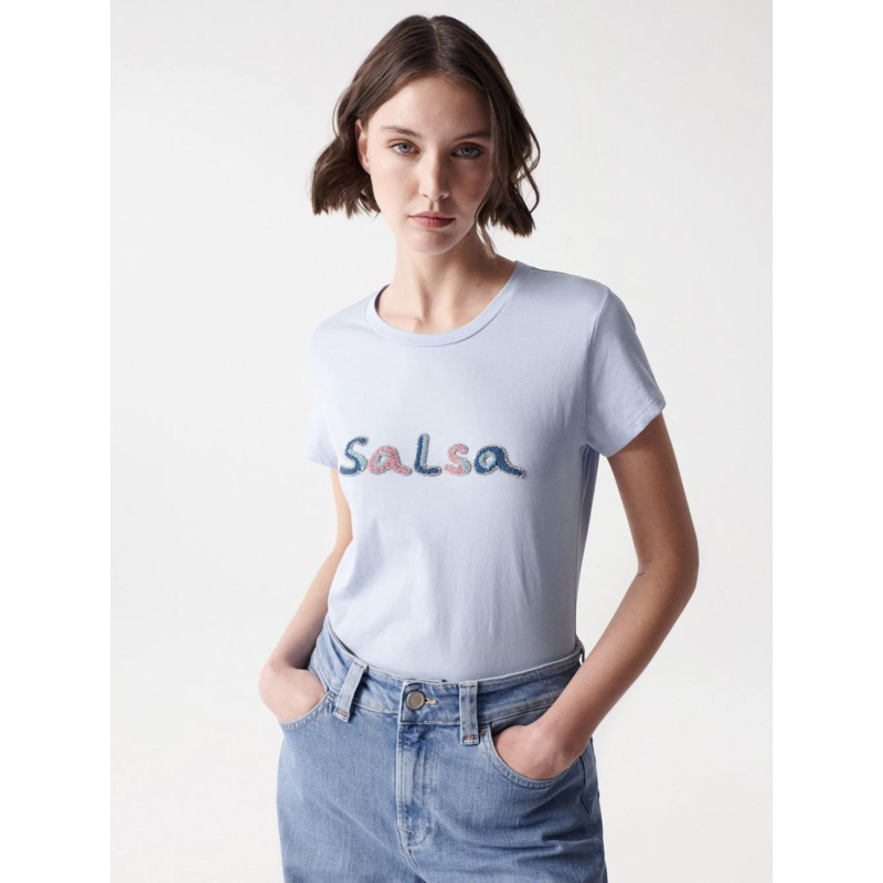 T-shirt logo perles bleu femme - Salsa