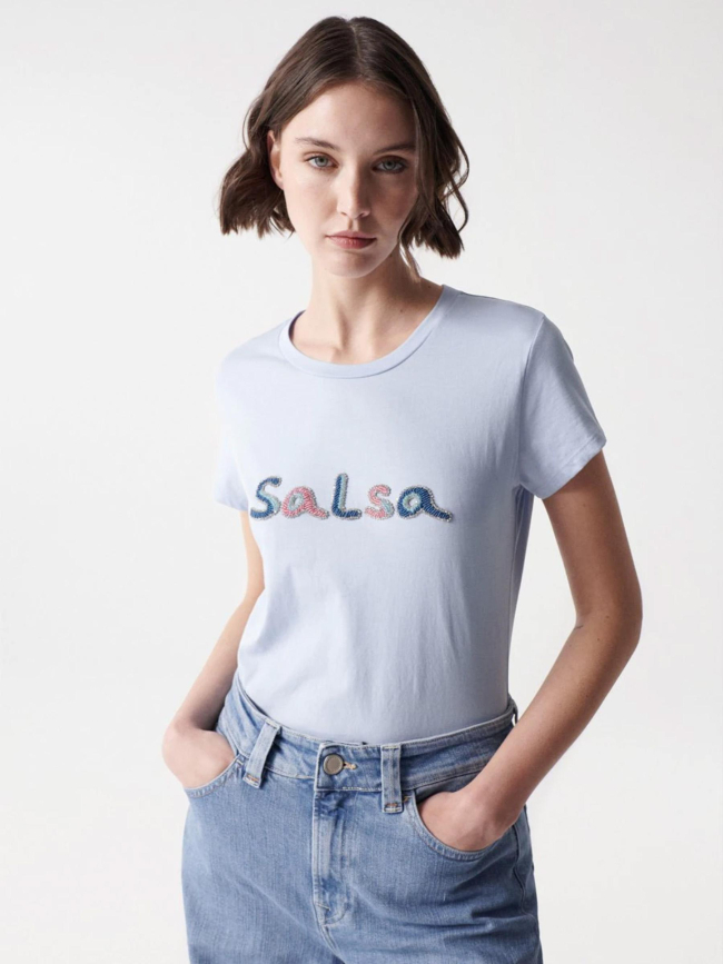 T-shirt logo perles bleu femme - Salsa