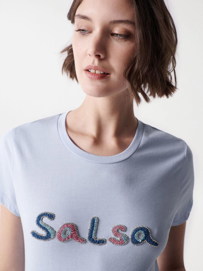 T-shirt logo perles bleu femme - Salsa