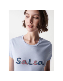 T-shirt logo perles bleu femme - Salsa