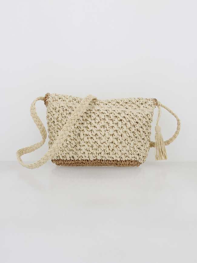 Sac bandoulière en raphia mediteraz beige femme - Barts