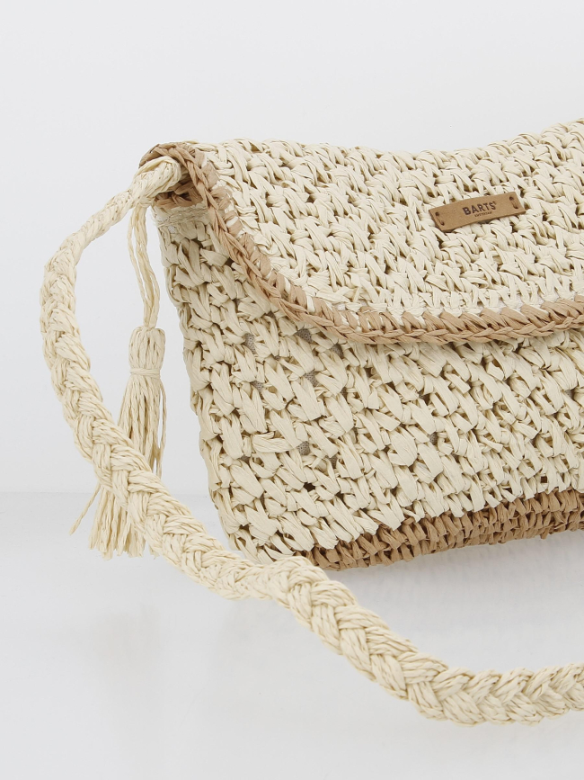 Sac bandoulière en raphia mediteraz beige femme - Barts