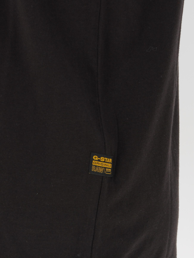 T-shirt basic uni logo brodé noir homme - G Star
