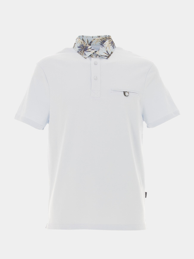 Polo col fleuri gaethan bleu ciel homme - Izac