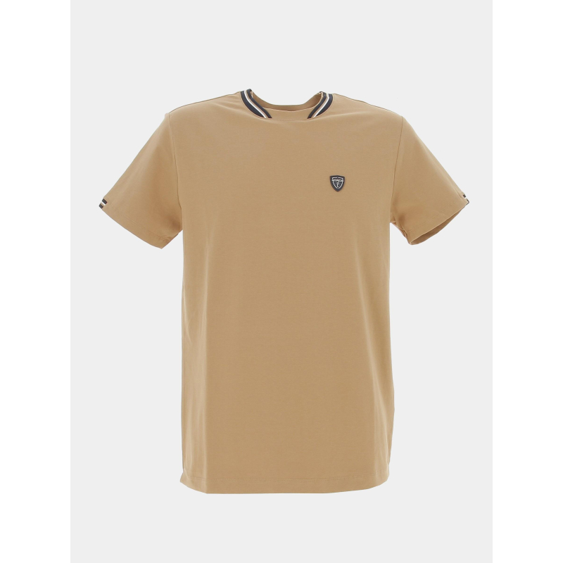 T-shirt stretch glen uni marron homme - Izac