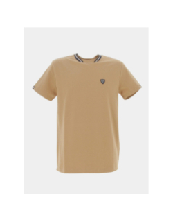 T-shirt stretch glen uni marron homme - Izac