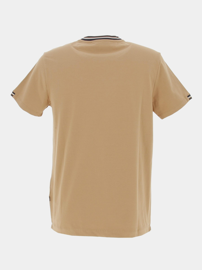 T-shirt stretch glen uni marron homme - Izac