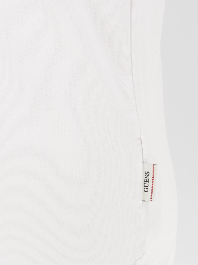 Polo stretch logo brodé olivier blanc homme - Guess