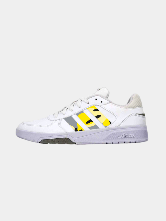 Baskets courtbeat camo jaune blanc homme - Adidas
