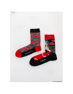 Chaussettes dépareillées naruto shippuden noir rouge - Capslab