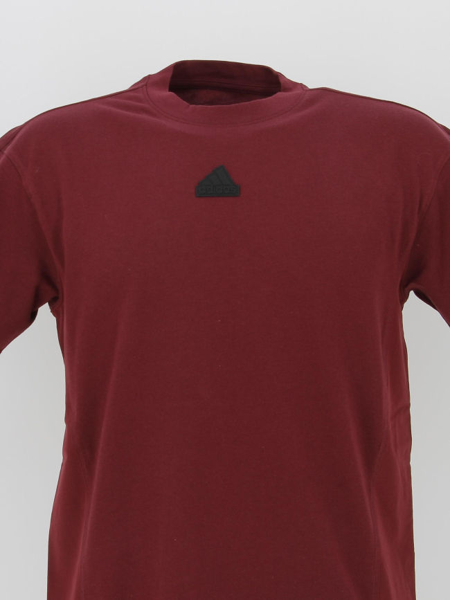 T-shirt uni petit logo bordeaux homme - Adidas