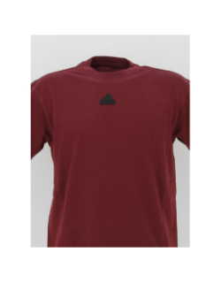 T-shirt uni petit logo bordeaux homme - Adidas