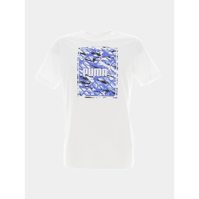 T-shirt logo imprimés camouflage bleu blanc homme - Puma