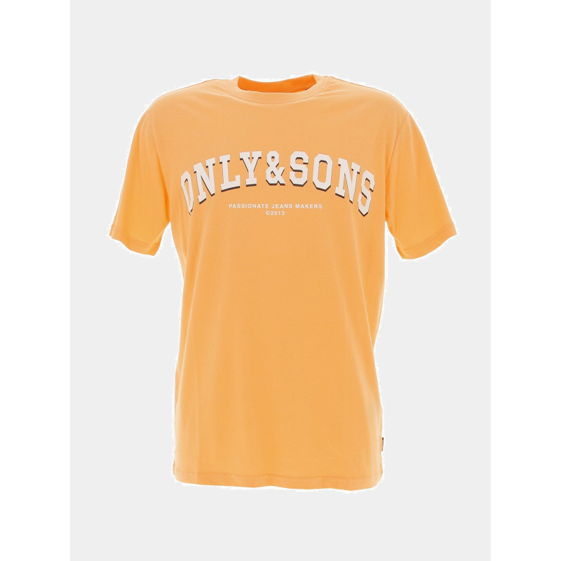 T-shirt logo regular spring orange homme - Only & Sons