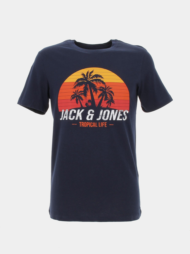 T-shirt tropical james bleu marine homme - Jack & Jones
