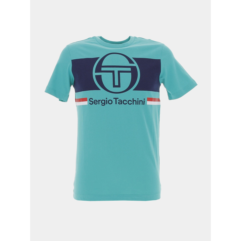 T-shirt fountain bleu marine vert homme - Sergio Tacchini