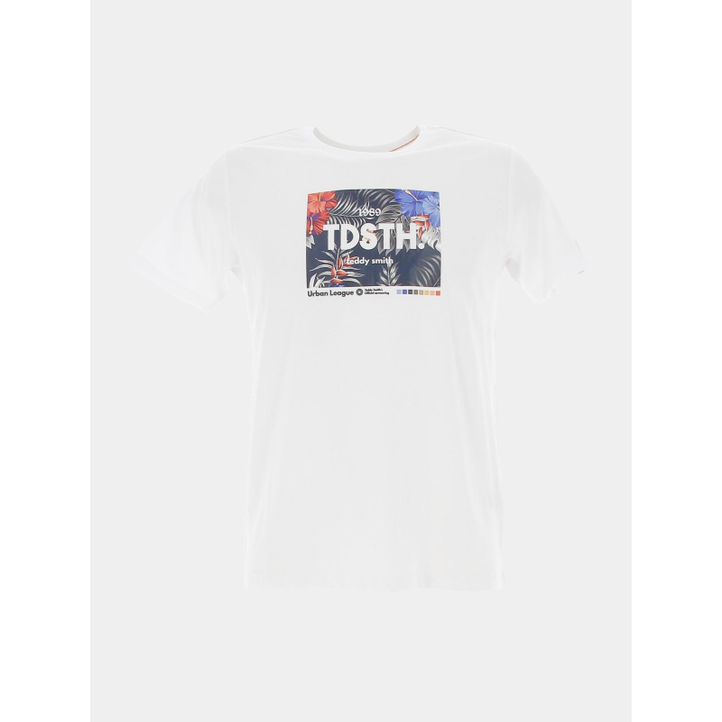 T-shirt logo fleurs lu blanc garçon - Teddy Smith