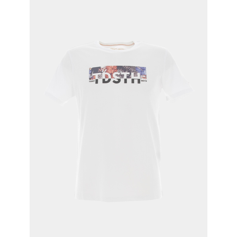 T-shirt logo fleurs ezio 2 blanc homme - Teddy Smith