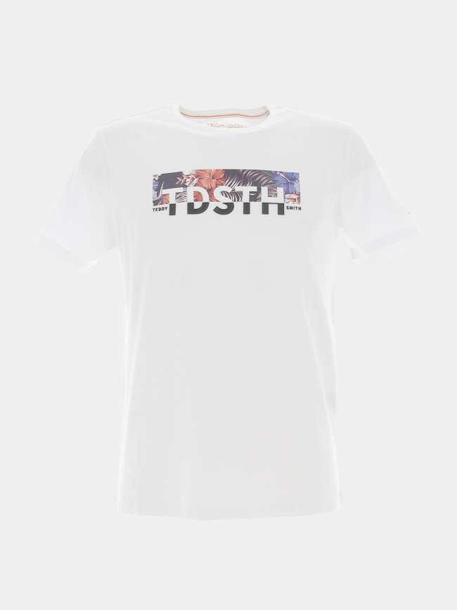 T-shirt logo fleurs ezio 2 blanc homme - Teddy Smith