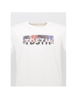 T-shirt logo fleurs ezio 2 blanc homme - Teddy Smith