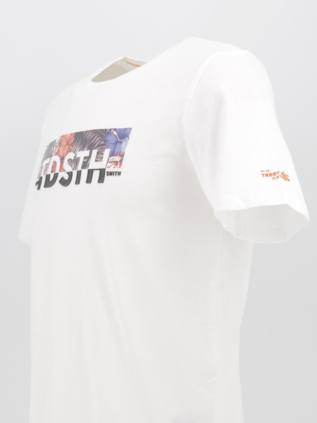 T-shirt logo fleurs ezio 2 blanc homme - Teddy Smith