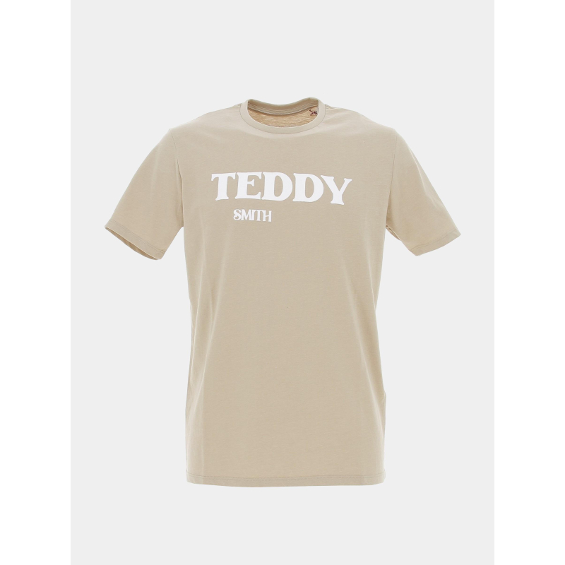 T-shirt uni logo finn beige homme - Teddy Smith